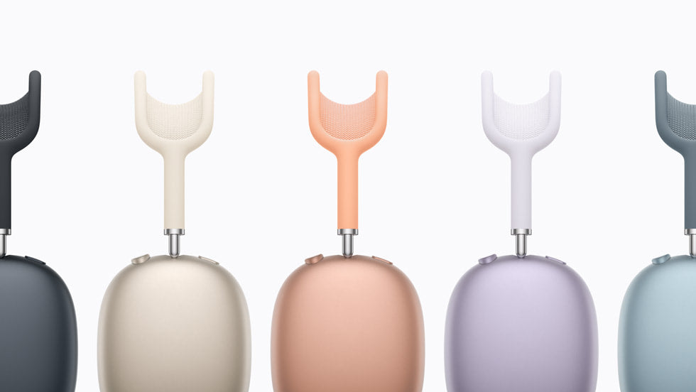 AirPods Max 2 nas cores midnight, starlight, laranja, roxo e azul