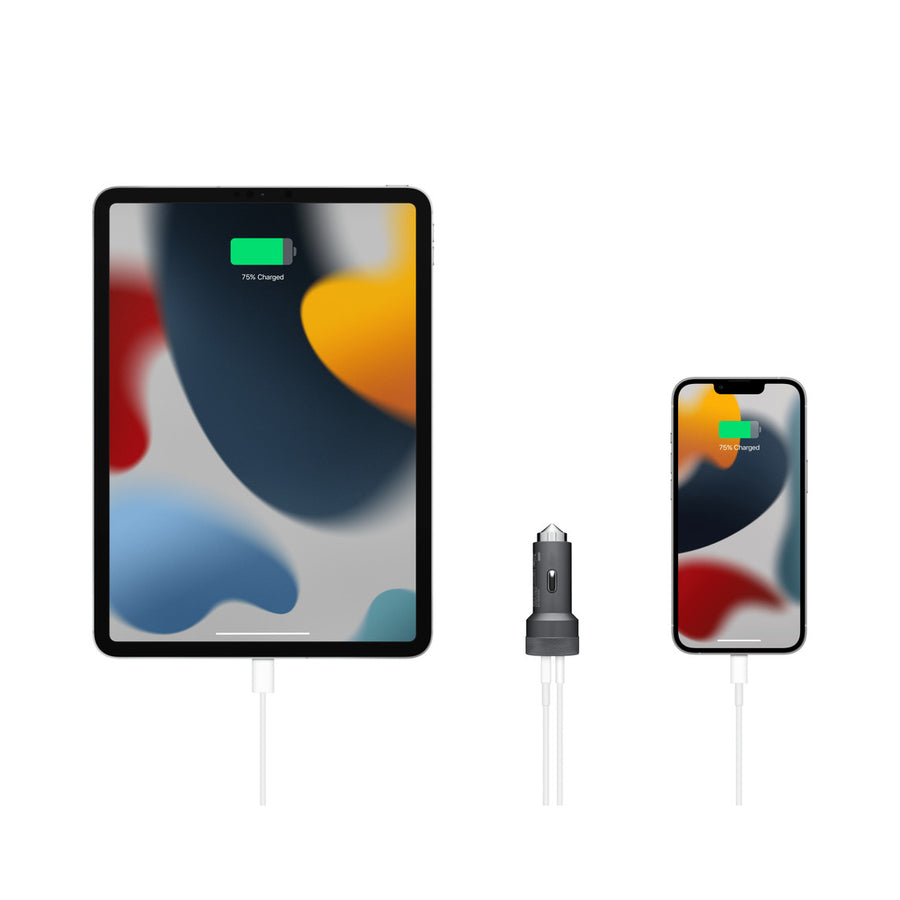 Carregador duplo USB-C de 40W da mophie para carro