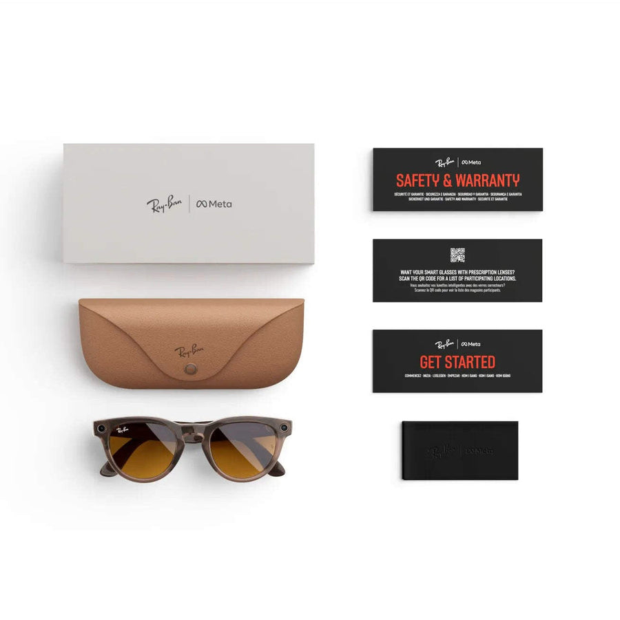 Ray-Ban Meta Headliner (Gen 1) — Shiny Warm Stone Transparent — Seminovo