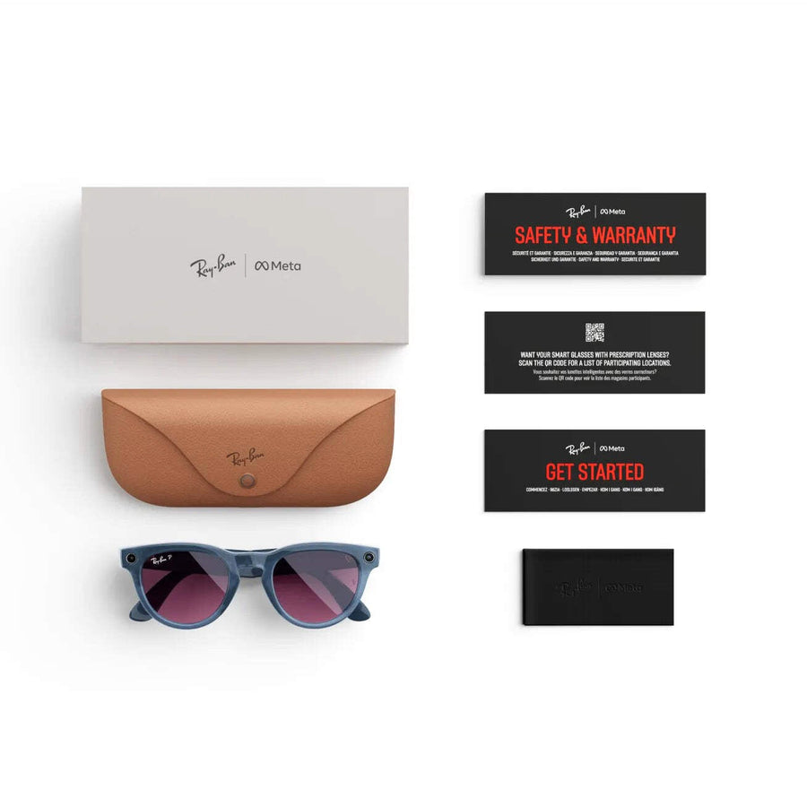 Ray-Ban Meta Headliner (Gen 1) — Shiny Jeans Transparent / Dusty — Seminovo