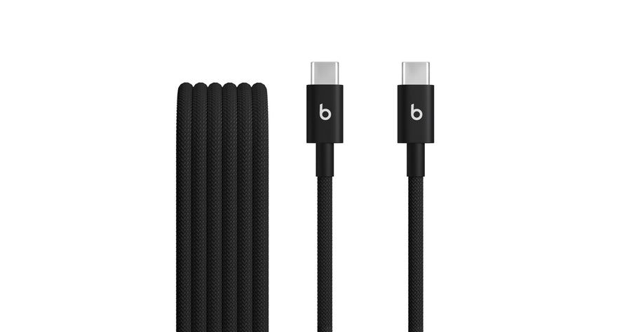Cabo trançado de USB-C para USB-C da Beats (duas unidades) – Preto-relâmpago