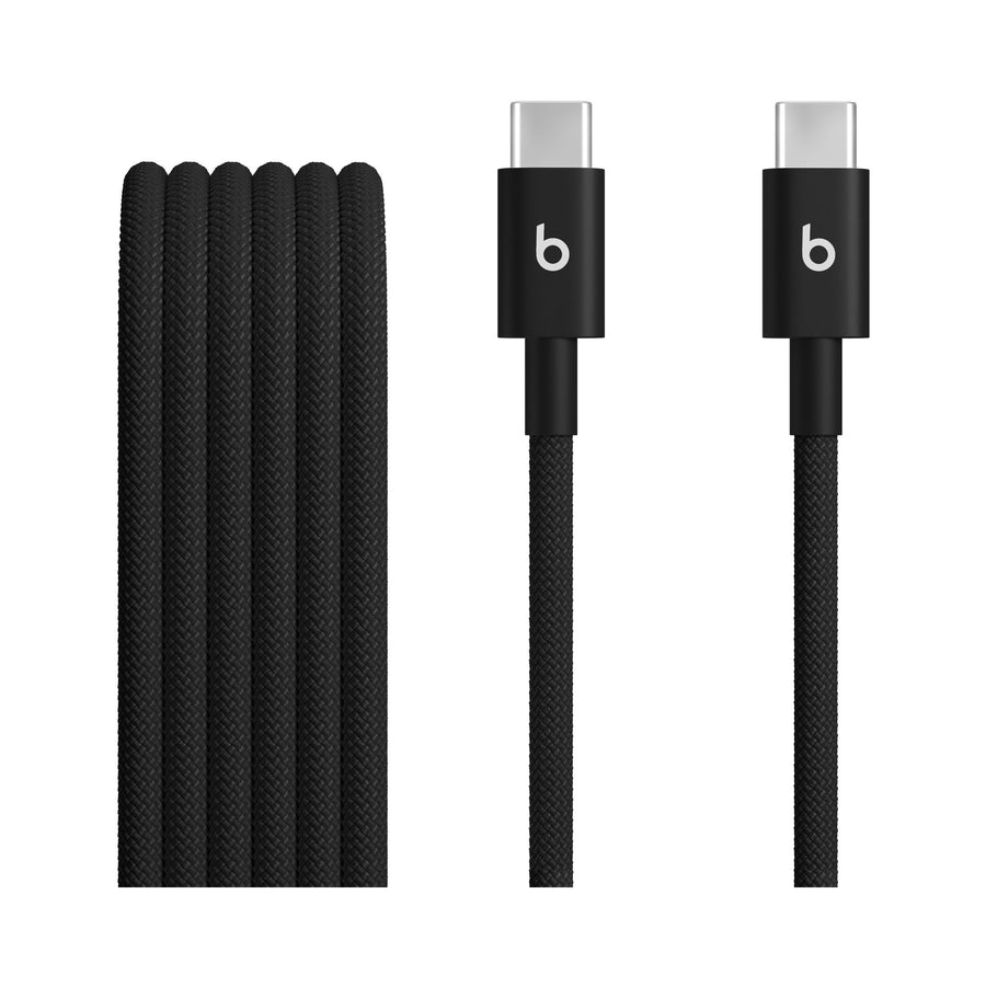 Cabo trançado de USB-C para USB-C da Beats (duas unidades) – Preto-relâmpago