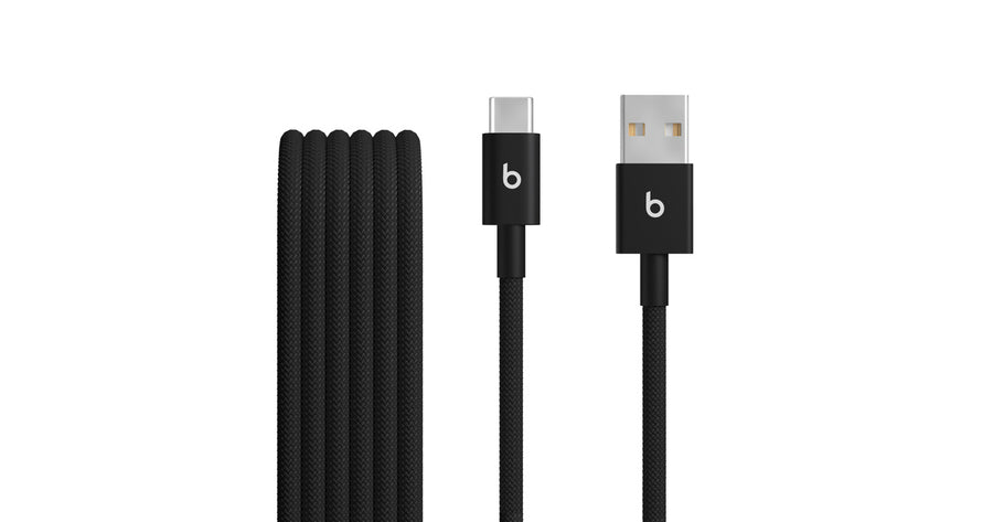 Cabo trançado de USB-A para USB-C da Beats (duas unidades) – Preto-relâmpago