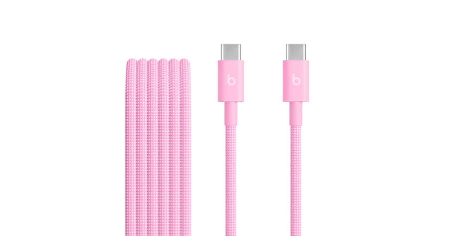 Cabo trançado de USB-C para USB-C da Beats (1,5m) – Rosa-choque