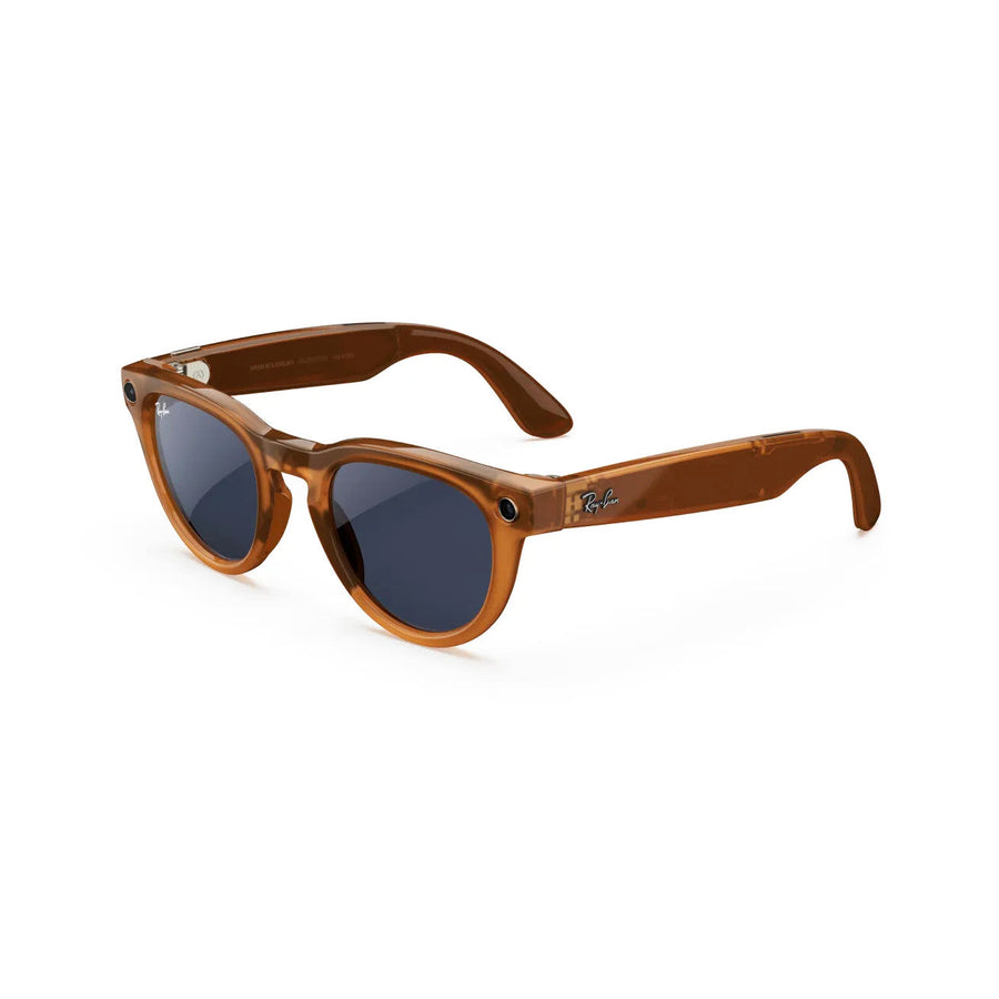 Ray-Ban Meta Headliner (Gen 1) — Shiny Caramel Transparent / Clear — Seminovo