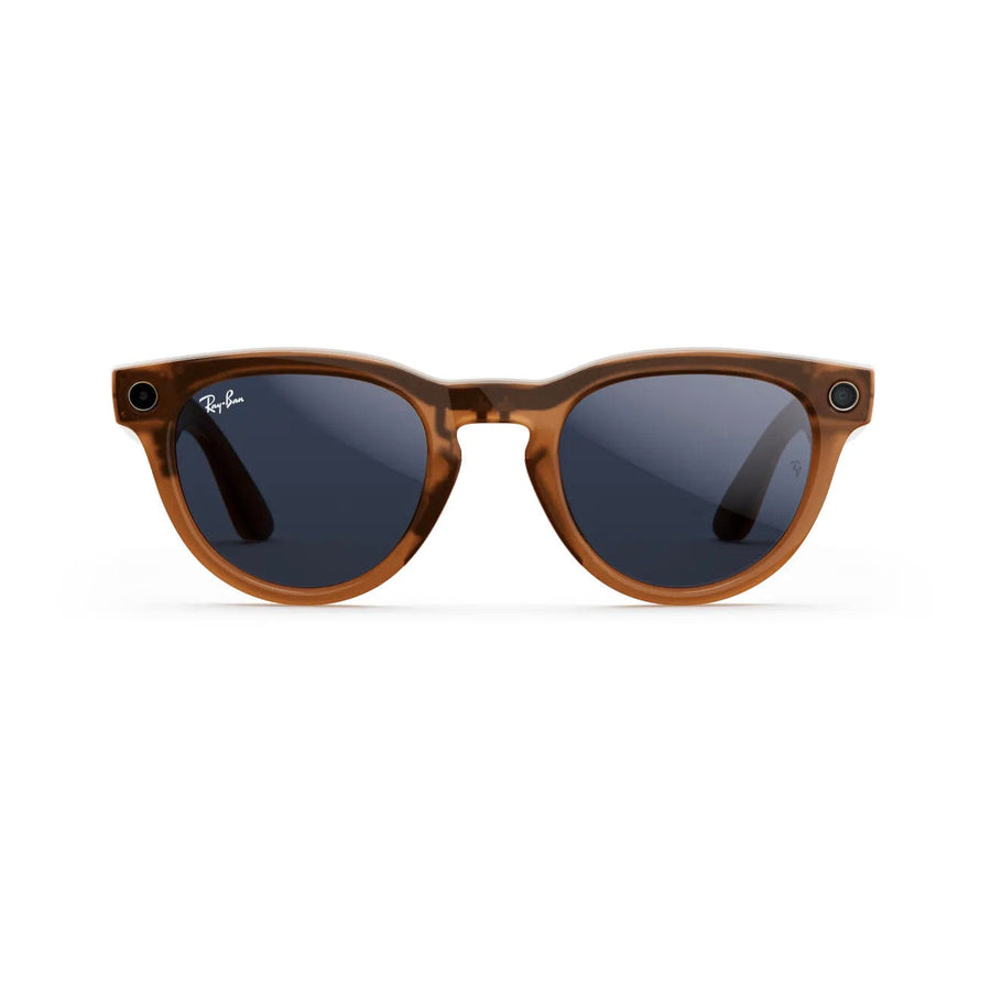 Ray-Ban Meta Headliner (Gen 1) — Shiny Caramel Transparent / Clear — Seminovo