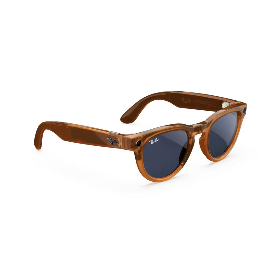 Ray-Ban Meta Headliner (Gen 1) — Shiny Caramel Transparent / Clear — Seminovo